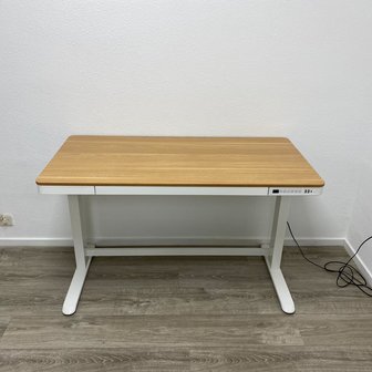 Zit-Sta bureau 120x60 Proline Premium wit eiken