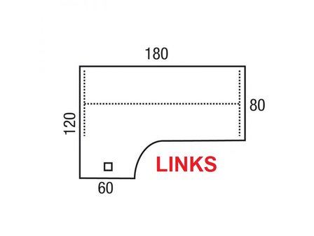 Hoekbureau Baseline T-Poot 180x120